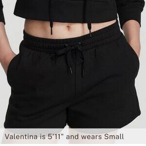 Victoria's Secret VS High Rise Fleece Shorts Black XS NWOT Sweatshorts Lounge